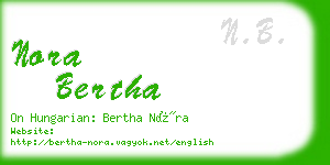 nora bertha business card